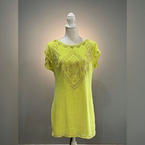 Yellow Guess by Marciano Studded Shift Dress Size L EUC